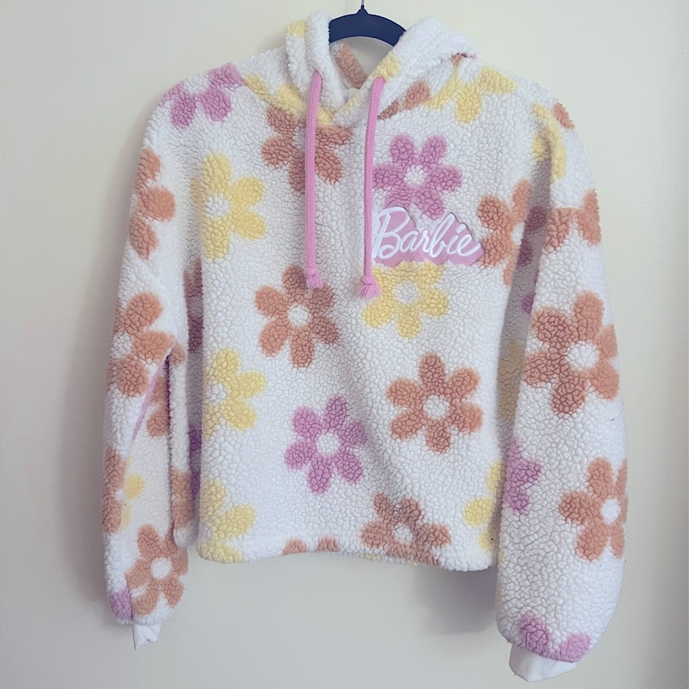 Size M fleece cropped Barbie hoodie